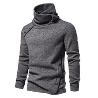 Men's Cascading Collar Sweater Coat Jacquard Pullover Sports Sweater