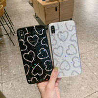 Mobile Phone Case Luxury Rhinestone Love
