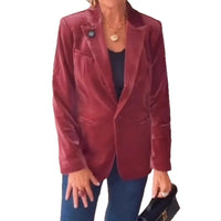 Gold Velvet Elegant Slim Fit Small Business Suit Coat