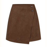 Women's Autumn And Winter Suede Irregular Skirt