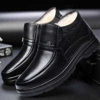 Men's wool and velvet warm non-slip cotton shoes