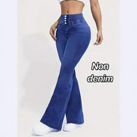 Denim-look Base Leggings With A Wide-leg Cut And Digital Print