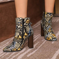Belt Buckle Booties Thick High-heel Martin Boots