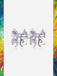 Purple Crystal Bow Waist Brooch Dual-use Belt Buckle