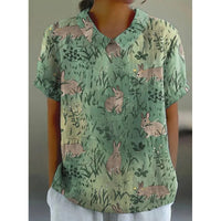 Women's Short Sleeve Printed Pullover