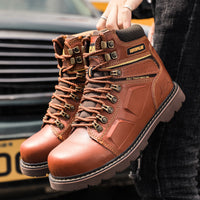 Men's Tough Guy Leather Boots Top Layer Cowhide