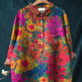 Women's Loose Printed Crew Neck Casual T-shirt