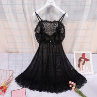 Sexy sling nightdress female lace perspective outfit