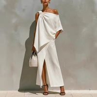 Womens Off-Shoulder Top And Skirt Two-Piece Set