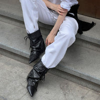 Women's Hidden-Heel Ankle Boots With Straps And Pointed Toes