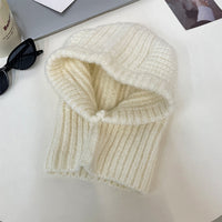Warm Woolen Hat Scarf One Female Winter Earflaps Knitted Hat