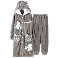 Lovers Coral Velvet Pajamas Women Sweet And Cute Thickening