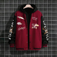 Men's Baseball Uniforms Coat American High Street Pu Baggy Casual Jacket