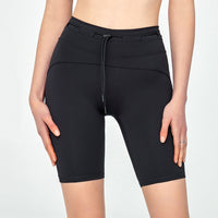 Women's High Waist Hip Lift Tight Drawstring Yoga Shorts