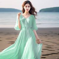 Chiffon New Style Waist Cinching Flattering Maxi Skirt