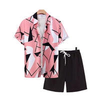 Men's Short Sleeve Shirt Outfit Printed Men's Clothing