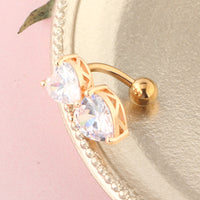 Peach Heart Cross-border Zircon Water Drop Belly Button Ring Doctor