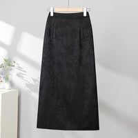 New Chinese-style Traditional Frog-button Retro Jacquard High-waisted Slimming Skirt