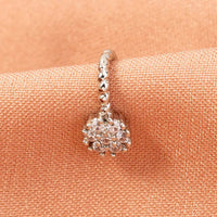 Miniature Zircon Rhinestone studs simple creative round flower nose ring accessories female