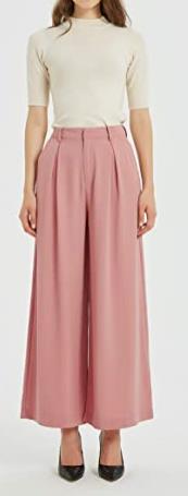 Women's Elastic High-Waist Casual Wide-Leg Pants