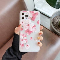 Frosted Transparent Creative Flower Phone Case