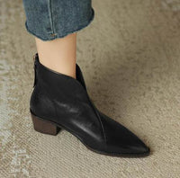 Simple Solid Color And Nude Ankle Boots For Women