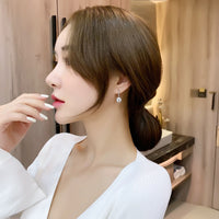 Moissanite Four-claw Round Bag Earrings