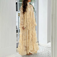 Vietnamese-style Embroidered Heavy-duty Long-sleeve Loose Ruffle Dress