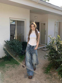 Pure Color Half Collar Vest Women's Short-sleeved Waist T-shirt