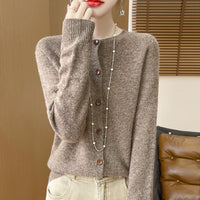 Women's Pure Wool Sweater Loose Round Neck Fashion Coat