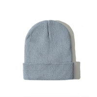 Pure color warm knitted hat