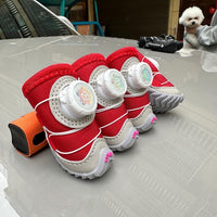 Dog Shoes For Fall And Winter Padded With Cotton And Featuring Buttons