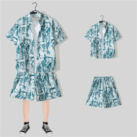 Short Sleeve Printed Shirt Summer Thin Suit