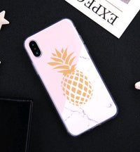 Compatible with Apple, Iphonex fruit phone case for iphone6 transparent white soft shell men and women drop protection sleeve