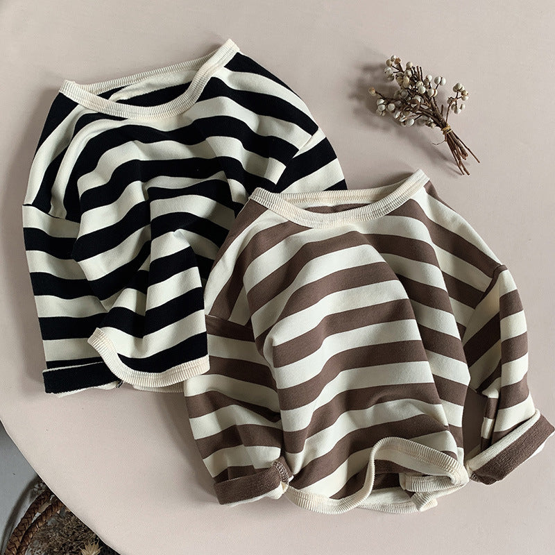 Children's Striped Casual Long Sleeve T-shirt