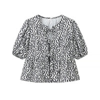 Women's New Leopard Print Short Sleeve Shirt