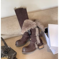 Womens Fleece-Lined Tall Snow Boots