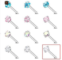 Stainless Steel Zircon Nose Stud 3mm RoundSquareHeartStar Piercing Jewelry