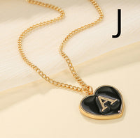 Heart-shaped Letter Minimalist Chic Versatile Oil-drip Alloy Clavicle Chain