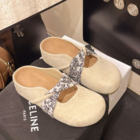 Casual Flat Slip-on Closed-toe Mule Sandals