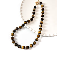Women's Simple Tiger Eye Necklace