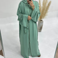 Dubai Solid Color Hook Cardigan Gown