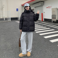 Short Cotton Jacket Women's Warm Hooded Windproof Cotton-padded Jacket