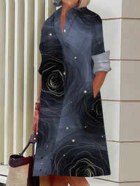Fashionable And Elegant Polka-Dot Printed Dress For Women