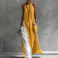 Womens Sleeveless Loose-Fit Off-Shoulder Dress With Pockets