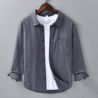 Long Linen Sleeves Casual All-matching Cotton Linen Shirt