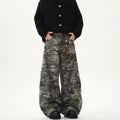 American Fashion Brand Camouflaged Male Loose Casual Retro Machete Jeans