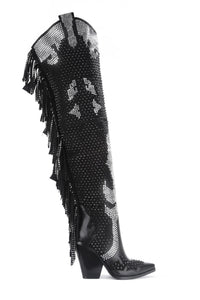 Over-the-knee Fringed Wedge Heel Sexy Fashion Boots