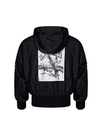Men's Back Kick Plaque Patch Hooded Sun-proof Top