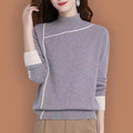 Women's Solid-Color Turtleneck Pullover Long-Sleeve Sweater